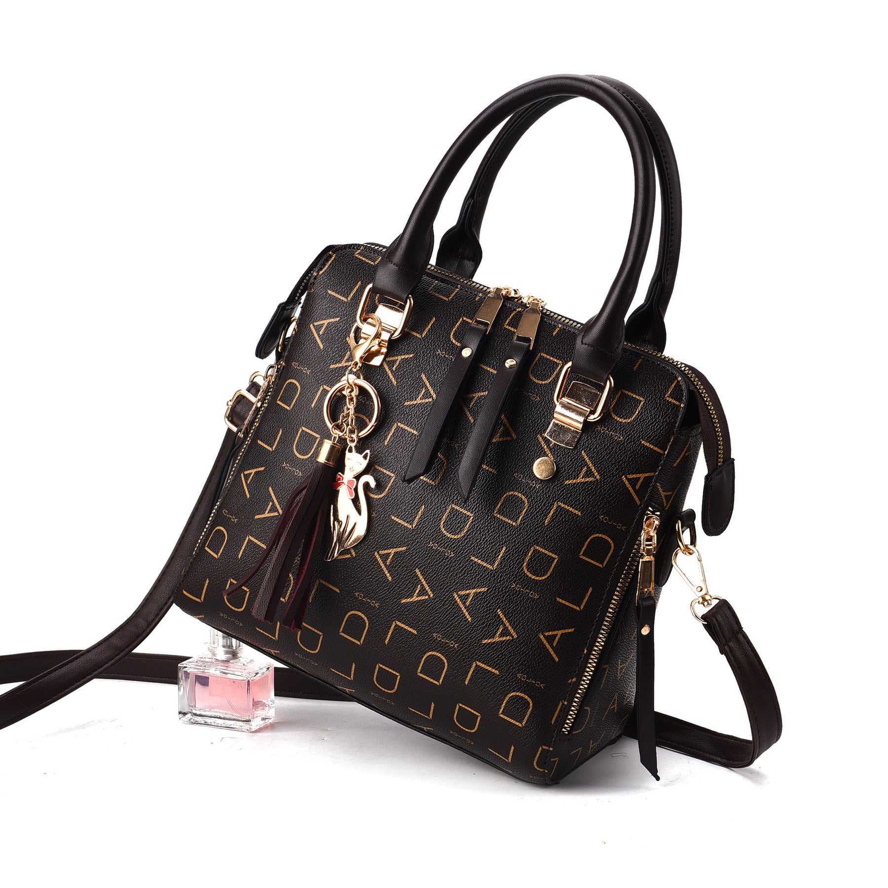 Bolsa Feminina em Couro Le Charme Félin™ + Chaveiro Glamour de Brinde