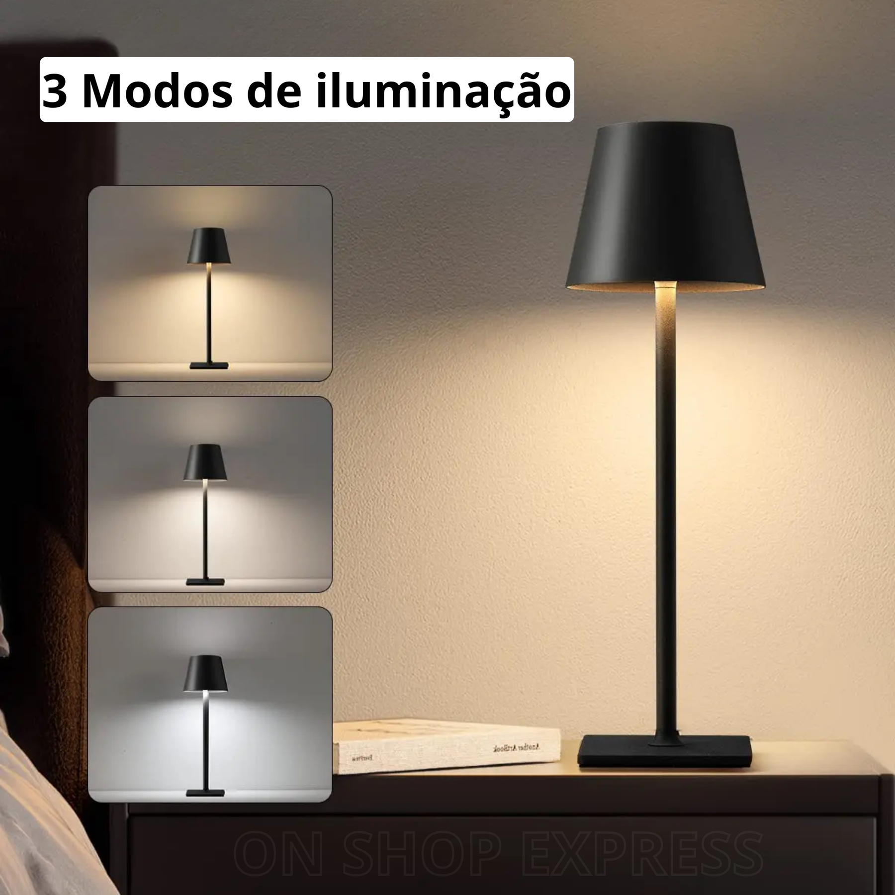 Luminária de Mesa Recarregável